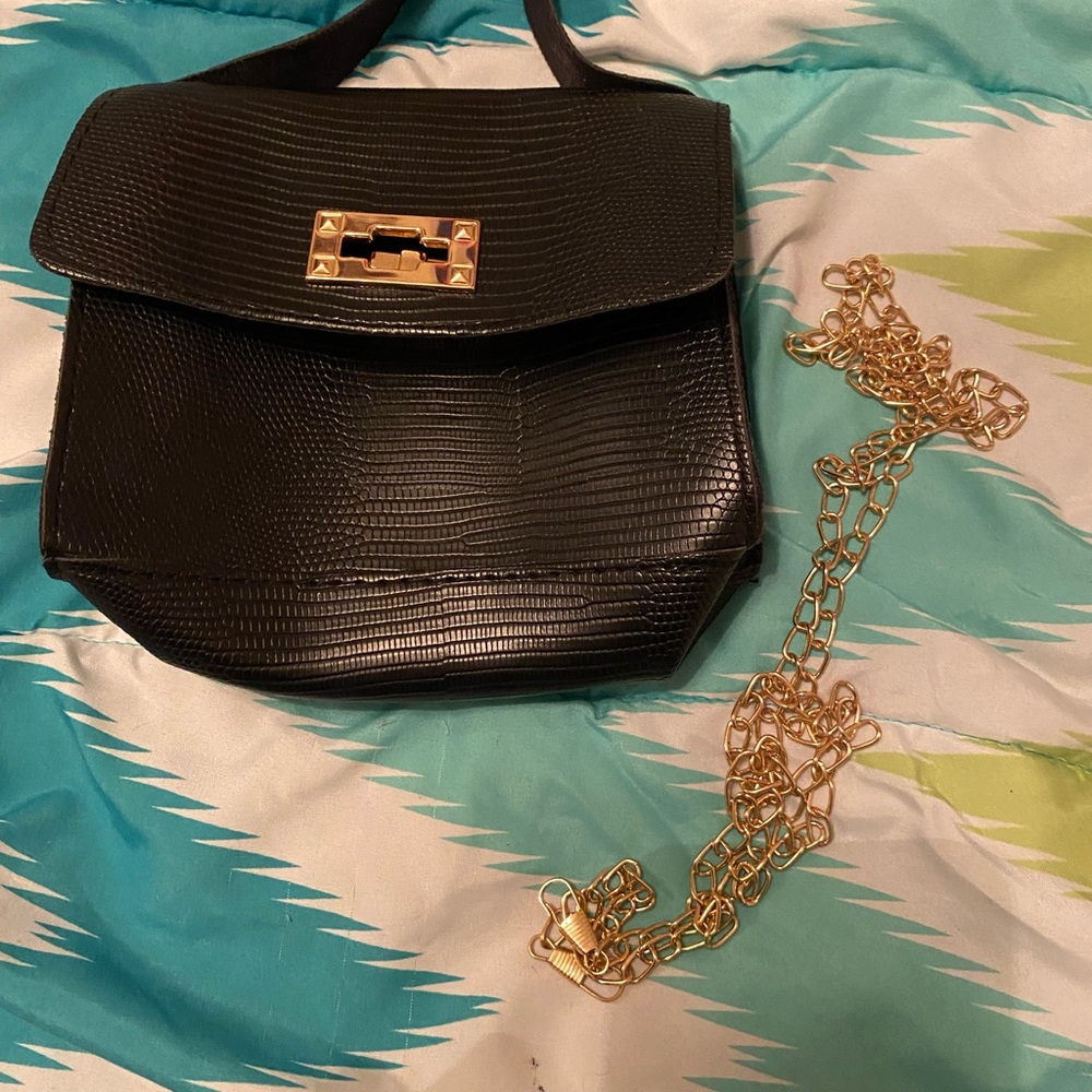 Black chained purse